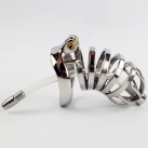 Пояс верности для мужчин. Нержавеющая сталь. С замком. С катетером для стимуляции уретры. photo 3