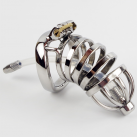 Пояс верности для мужчин. Нержавеющая сталь. С замком. С катетером для стимуляции уретры. photo 2