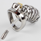 Пояс верности для мужчин. Нержавеющая сталь. С замком. С катетером для стимуляции уретры. photo 5