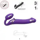 Безремінний страпон з вібрацією Strap-On-Me Vibrating Violet L, діам. 3,7 см, пульт ДК, регульований photo 2
