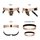 Трусики для страпона Strap-On-Me Leatherette Harness CURIOUS - HOLOGRAPHIC ROSE GOLD photo 2