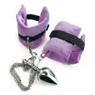 Наручники з металевою анальною пробкою Art of Sex Handcuffs with Metal Anal Plug size M Purple photo 5