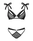 Напівпрозорий еротичний комплект Obsessive Obsessivia 2-pcs set black S/M, бюстгальтер та трусики photo 3