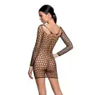 Бодістокінг-сукня з глибоким коміром Passion BS093 black, довгі рукави photo 2