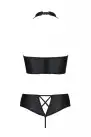 Комплект з екошкіри Passion Nancy Bikini 6XL/7XL black, бра та трусики з імітацією шнурівки photo 4