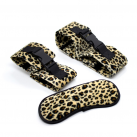 Леопардовые наручники и маска Feetcuffs  photo 2