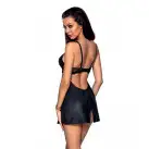Бебі-дол з еко-шкіри та мережива Loona Chemise black S/M - Passion photo 2
