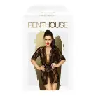 Комплект пеньюар с декором в виде роз и стрингами Penthouse - Sweet Retreat Black S/L photo 3