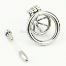 Пояс верности для мужчин. Нержавеющая сталь. С замком. С катетером для стимуляции уретры. photo 6