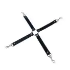 Хрестовина з натуральної шкіри Art of Sex - 4 Way Connector, Чорний photo 2