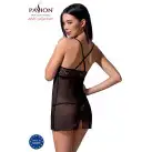Прозрачная сорочка приталенная QUENTRIS CHEMISE black XXL/XXXL - Passion Exclusive, трусики photo 2