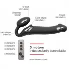 Безремінний страпон з вібрацією Strap-On-Me Vibrating Black L, діаметр 3,7см, пульт ДК, регульований photo 3