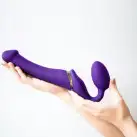 Безремінний страпон з вібрацією Strap-On-Me Vibrating Violet M, діаметр 3,3 см, пульт ДК, регульован photo 6
