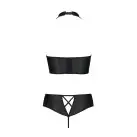 Комплект з еко-шкіри Nancy Bikini black S/M - Passion, бра та трусики з імітацією шнурівки photo 6