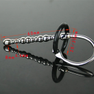 Расширитель для уретры с бусинами из нержавеющий стали, силиконовое кольцо photo 3