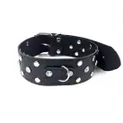 Нашийник з натуральної шкіри із заклепками та стразами Art of Sex - Jenna Collar, Чорний photo 2