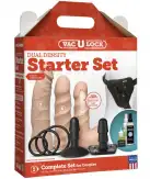 Набір для страпона Doc Johnson Vac-U-Lock Dual Density Starter Set Vanilla, діаметр 2х3,8 см, 5,1 см photo 5