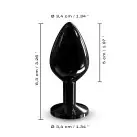 Металева анальна пробка із прикрасою у вигляді кристалу Dorcel - Diamond Plug BLACK M photo 3