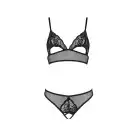 Комплект: браллет с ажурным лифом и трусиками Christa Set with Open Bra black XXL/XXXL — Passion photo 3