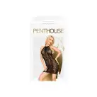 Мінісукня Penthouse Cautious Cat XL Black, мереживо, вставка в зоні декольте, виріз на спині photo 3
