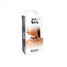 Сексуальний чокер Art of Sex - Karen з натуральної шкіри, Чорний photo 4