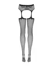 Сітчасті панчохи-стокінги з візерунком на сідницях Obsessive Garter stockings S232 S/M/L, чорні photo 4