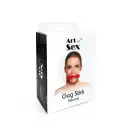 Кляп Палиця, силікон та натуральна шкіра, Art of Sex - Gag Stick Silicon, Червоний photo 5