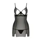 Прозрачная сорочка приталенная QUENTRIS CHEMISE black XXL/XXXL - Passion Exclusive, трусики photo 3