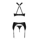 Сітчастий набір: бюстгальтер з халтером, трусики та пояс для панчох Hima Set black L/XL-Passion photo 4