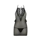 Сорочка прозрачная приталенная ERZA CHEMISE black S/M - Passion, трусики photo 3