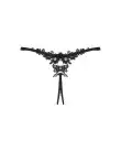 Прозорі стрінги з доступом Obsessive Celia Noir crotchless thong XL/2XL photo 4