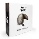 Силіконова анальна пробка з хвостом із натурального хутра Art of Sex size M Artctic fox photo 6