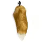Силиконовая анальная пробка с хвостом из натурального меха Art of Sex size M Foxy fox photo 3