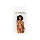 Трусики-тонг Penthouse Dangerous Darling L/XL Red, мереживо, висока посадка, виріз спереду, бантик photo 3