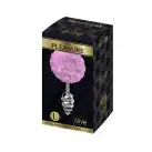 Металева анальна пробка Кролячий хвостик Alive Fluffy Twist Plug L Purple, діаметр 3,8 см photo 4