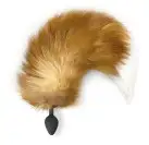 Силиконовая анальная пробка с хвостом из натурального меха Art of Sex size M Foxy fox photo 2
