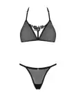 Напівпрозорий комплект Obsessive Celia Noir 2-pcs set XS/S, бюстгальтер, стрінги photo 3