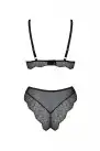 Комплект білизни Passion Amberly Set 4XL/5XL black, ліф, трусики бразиліана, люрексова нитка photo 4