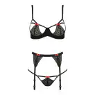 Комплект белья PERDITA SET black L/XL - Passion: стрэпы: лиф, стринги и пояс для чулок photo 3