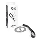 Повідець на ланцюжку із натуральної шкіри Art of Sex - Leash, колір Чорний photo 4