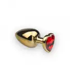 Анальная пробка,Gold Heart Ruby, L photo 1