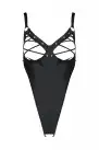 Боді з екошкіри Passion Celine Body 6XL/7XL black, з доступом, відкритий photo 3