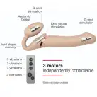 Безремінний страпон з вібрацією Strap-On-Me Vibrating Flesh L, діаметр 3,7 см, пульт ДК, регульовани photo 3