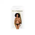 Трусики-бразиліана Penthouse Adore Me L/XL Black, квіткове мереживо, тоненькі ремінці, бантики photo 3