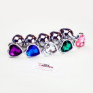 Металева анальна пробка сердечко, 7смХ2.8см (1шт.) photo 2