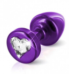 Анальна пробка з стразами Diogol Anni R Heart Purple Кристал 30мм photo 1