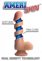 7 Inch Ultra Real Dual Layer Suction Cup Dildo - Medium Skin Tone фалоімітатор 15х4.5 см. photo 5