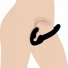 Evoke Rechargeable Vibrating Silicone Strapless Strap On - страпон 24.7х4 см., черный photo 6