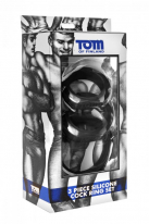 Tom of Finland 3 Piece Silicone Cock Ring Set - ерекційні кільця photo 4