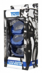 Tom of Finland 3 Piece Silicone Cock Ring Set - ерекційні кільця photo 4